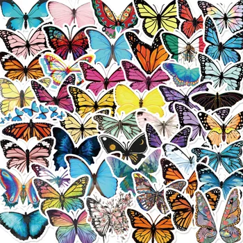 50pcs/set Motýľ Nálepiek Krásne Hmyzu Motýľ, Nálepky na Notebook, Skateboard Gitara Papiernictvo Nepremokavé Nálepky