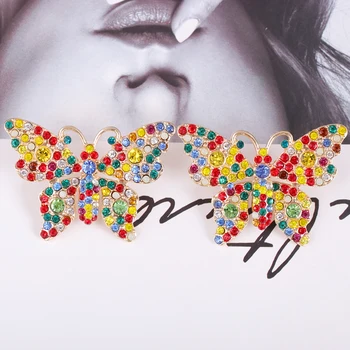 Veľkoobchod Kvalitné Drahokamu Simulované Perly Butterfly-Tvarované Drop Náušnice Kúzlo Pendientes Príslušenstvo Šperky Pre Ženy