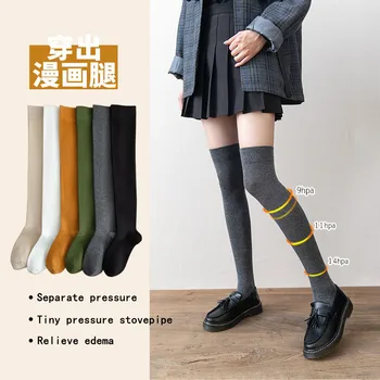 Nad kolená ponožky dámske jeseň/zima non slip Japonský stehenné pančuchy ponožky stovepipe vysoké ponožky čierne dlhé ponožky