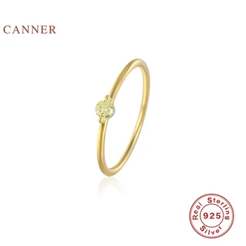 CANNER Biela/Žltá/Modrá Lesklý/Vrások Krúžok 925 Sterling Silver Luxusne Jemné Šperky Prstene Pre Ženy Anillos Bague 2021 Trend