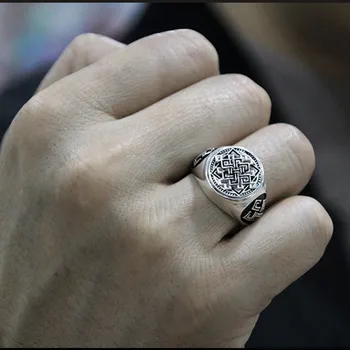 BOCAI nové reálne s925 čistého striebra prenos doska retro Thai strieborný prsteň pre mužov orgazmus sľubný nastaviteľné mužov prstene, strieborné