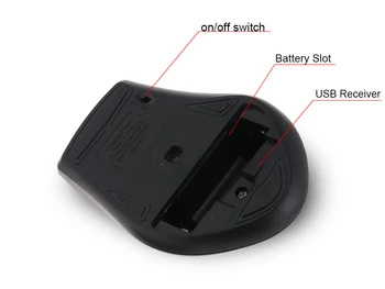 Prenosné Ergonomické 2.4 GHz Wireless Gaming Mouse USB Prijímač Pro Hráč Wi-Fi Myši Počítača Tiché PC Desktop, Notebook, Príslušenstvo