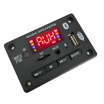 Veľkoobchod Prehrávač MP3 Dekodér Hands-free Dosky 5V 12V Bluetooth 5.0 Auto FM Rádio Modul Podpora FM TF USB, AUX Rekordéry