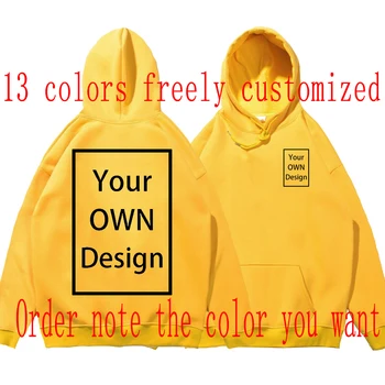 VLASTNÝ Dizajn Značky, Loga/Obrázok Vlastné Muži Ženy DIY Hoodies Mikina Bežné Hoody Oblečenie 13 Farba Voľné Módy Nové 2021