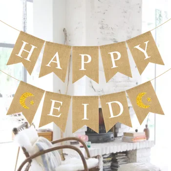 EID Mubarak Dekor Šťastný Eid Bielizeň Banner Placemat Ramadánu Dekorácie pre Domov Moslimských Ramadánu Kareem Slávnostné Podujatia, Party Dodávky
