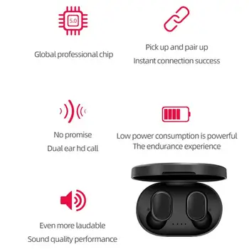 TIAN A6S Bezdrôtová 5.0 Slúchadlá TWS Pre Xiao Redmi Airdots Headset potlačenie Šumu Slúchadlá pre Huawei SamgSung Telefón