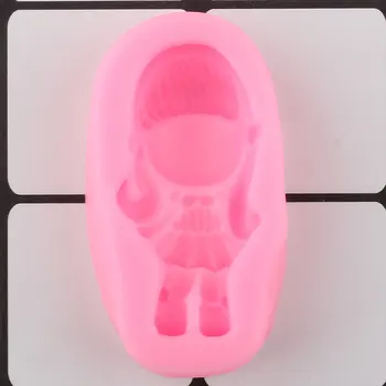 3D Dievčatko Tortu Hranice Silikónové Formy Cupcake Vňaťou Fondant Plesne Cake Zdobenie Nástroje Candy Ílu Polyméru Čokoláda, Formy