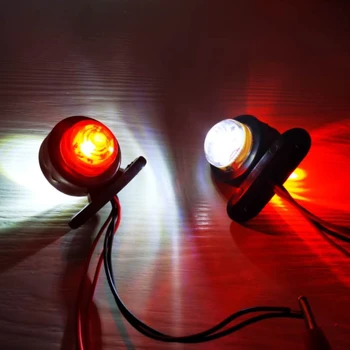 4Pcs 12V 24V Červené Biele LED Pozícia Ľahkých Nákladných Prívesu Traktora Strane Značku, Signál Lampa Nákladný Van Parkovacie Svetlo
