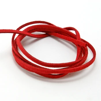 3 MM Velvet kábel 10pcs/veľa Červenej Ploché Faux Suede kórejský Velvet Kožené Kábel string Lano Niť Čipky Zistenia