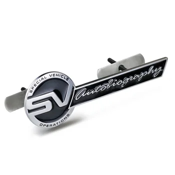 1Pcs 3D Kovov Nálepky SV SVR Odznak Znak Obtlačky Auto Styling Pre Range Rover Evoque Defender, Discovery Auto Príslušenstvo