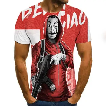 2020 Noví ľudia, Tričko, Náčrt, Klaun 3d Vytlačené T Shirt Mužov Joker Tvár Príležitostné O-Krku Mužské Tričko Klaun Krátke Rukávy Vtip Topy