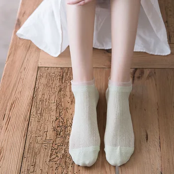 Sladké Čipky Ponožky pre letné tenké Transparentné Loď Hodváb Ponožky Členok Krátke neviditeľné Ženy, Dievčatá farbou Preppy štýl Cass