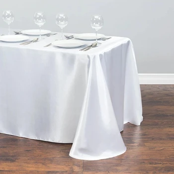 Ectangle Saténový Obrus Svadobné Party Dekorácie Pre Hotel Banquet Strany
