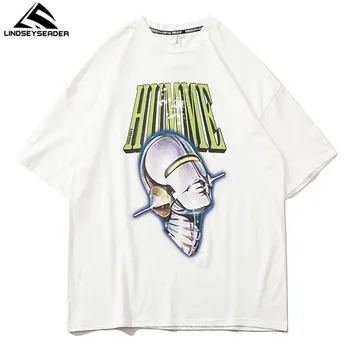 LINDSEY SEADER pánske T-shirt Hip Hop Nadrozmerné Tlač 2021 Bežné Harajuku Streetwear Lete Krátky Rukáv bavlna Topy Tee Tričko