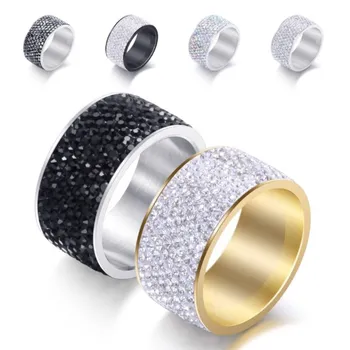 2021 Nové Jemné Šperky veľkoobchod Crystal z Swarovskis Klasické nerezovej ocele s 8 riadkov zirkón krúžky Fit Žien a Mužov