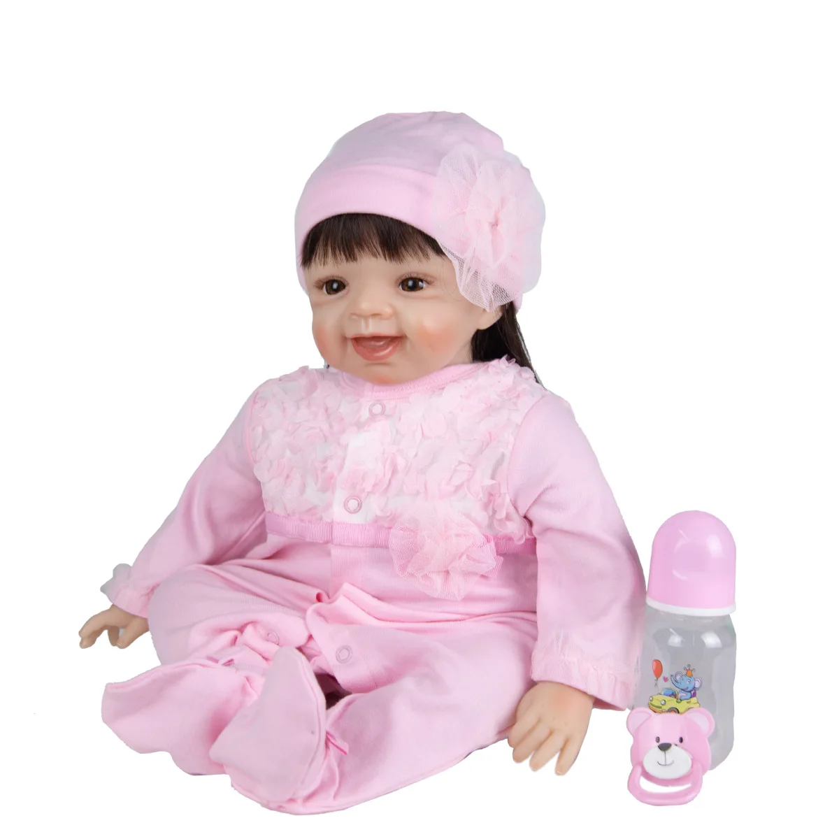 Dlhé Účesy 55 Cm Batoľa Reborn Baby Doll Odbavenie Látkové Telo Dievča Reborn Baby Doll Playmates Hračka Pre Deti, Deň Dary 0