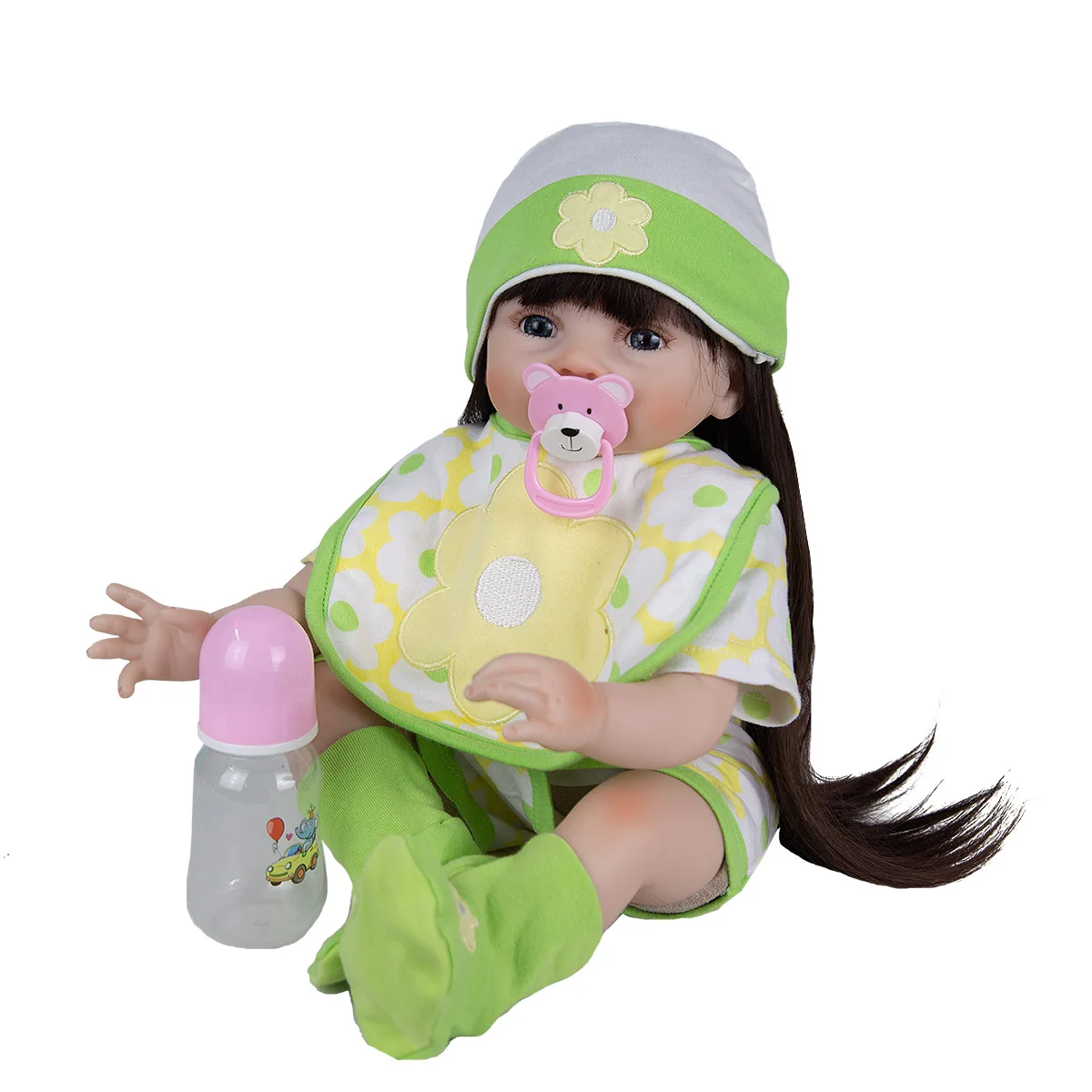 Dlhé Účesy 55 Cm Batoľa Reborn Baby Doll Odbavenie Látkové Telo Dievča Reborn Baby Doll Playmates Hračka Pre Deti, Deň Dary 1