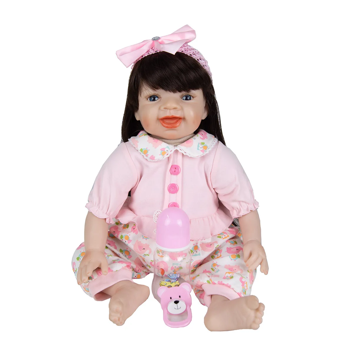 Dlhé Účesy 55 Cm Batoľa Reborn Baby Doll Odbavenie Látkové Telo Dievča Reborn Baby Doll Playmates Hračka Pre Deti, Deň Dary 2