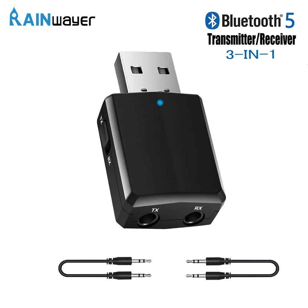 USB Bluetooth 5.0 Vysielač, Prijímač 3 v 1 EDR Dongle Adaptér 3,5 mm AUX pre TV, PC Slúchadlá Domáce Stereo Auto HIFI Audio nové 3