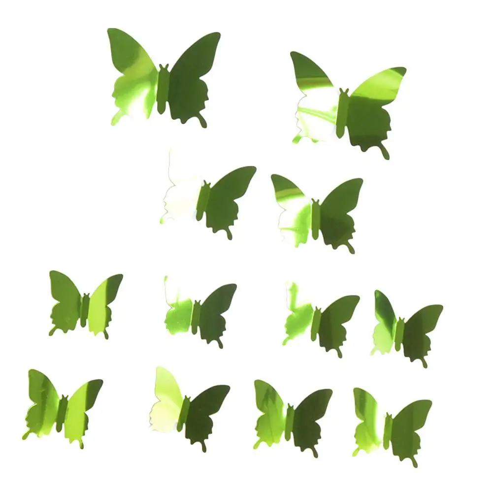 Motýľ Stenu, Nálepky Tvorbu 3D Zrkadlo PVC Zelená Modrá Fialová Zlato Tapety Obtlačky Miestnosti Dekorácie Domova Veľkoobchod urob si sám 2