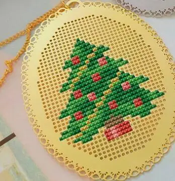 M Vianočný stromček, darčeky Remeslá Steh Cross Stitch Záložku Vyšívanie, Výšivky Remesiel Počíta Cross-Šitie 3