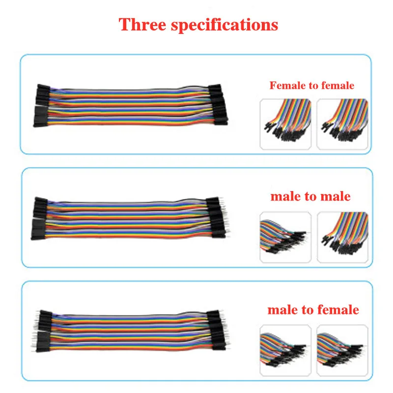 40/120pcs nácvik kábel žien a žien a mužov na male/samec samica 10/20 cm kábel 40p farieb DuPont kábel 0