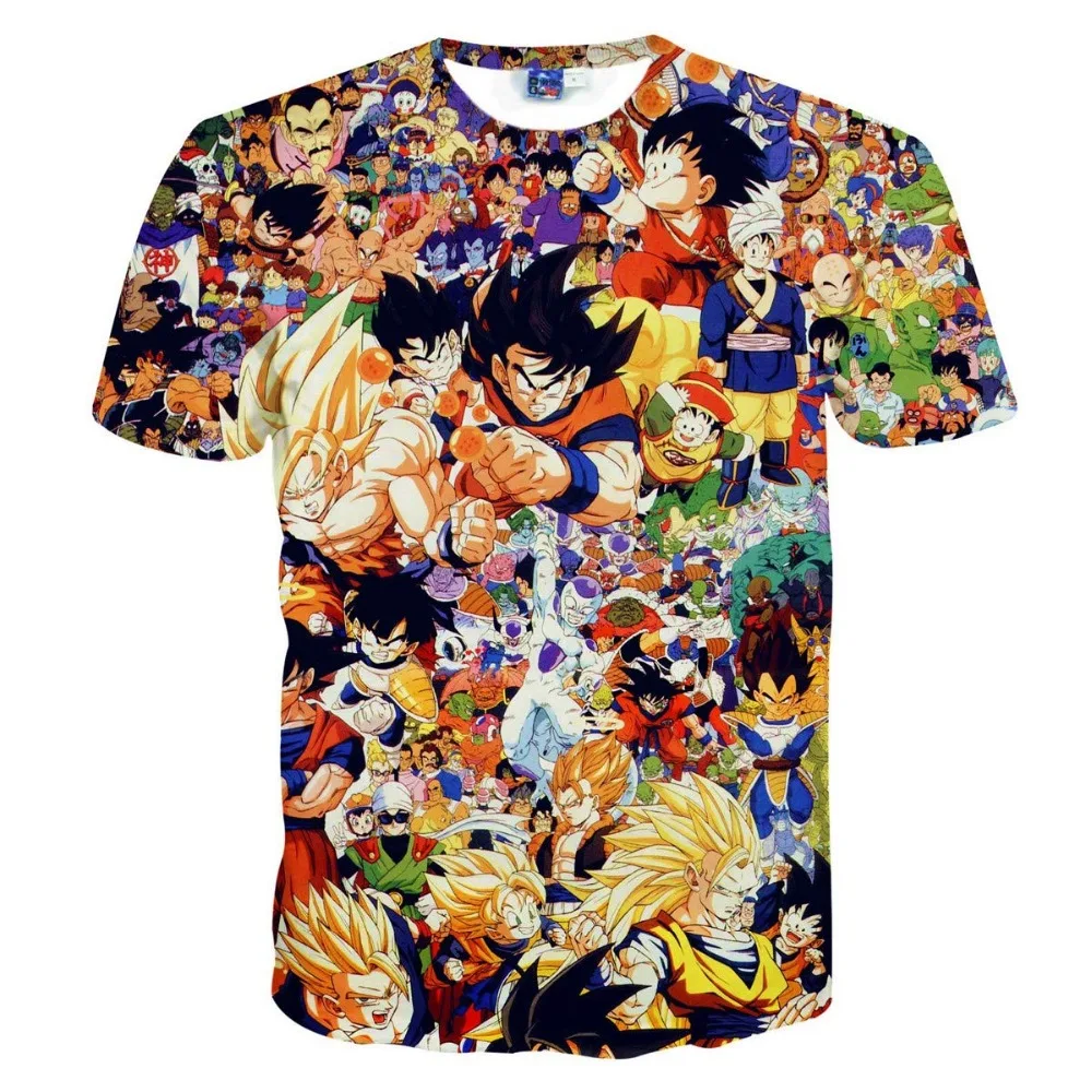 2021 Lete Mužov Harajuku Cartoon Mužov a Žien T-shirt Goku Anime 3D Tlač Módne Bežné T-shirt Chlapec Krátke Rukáv Top 5