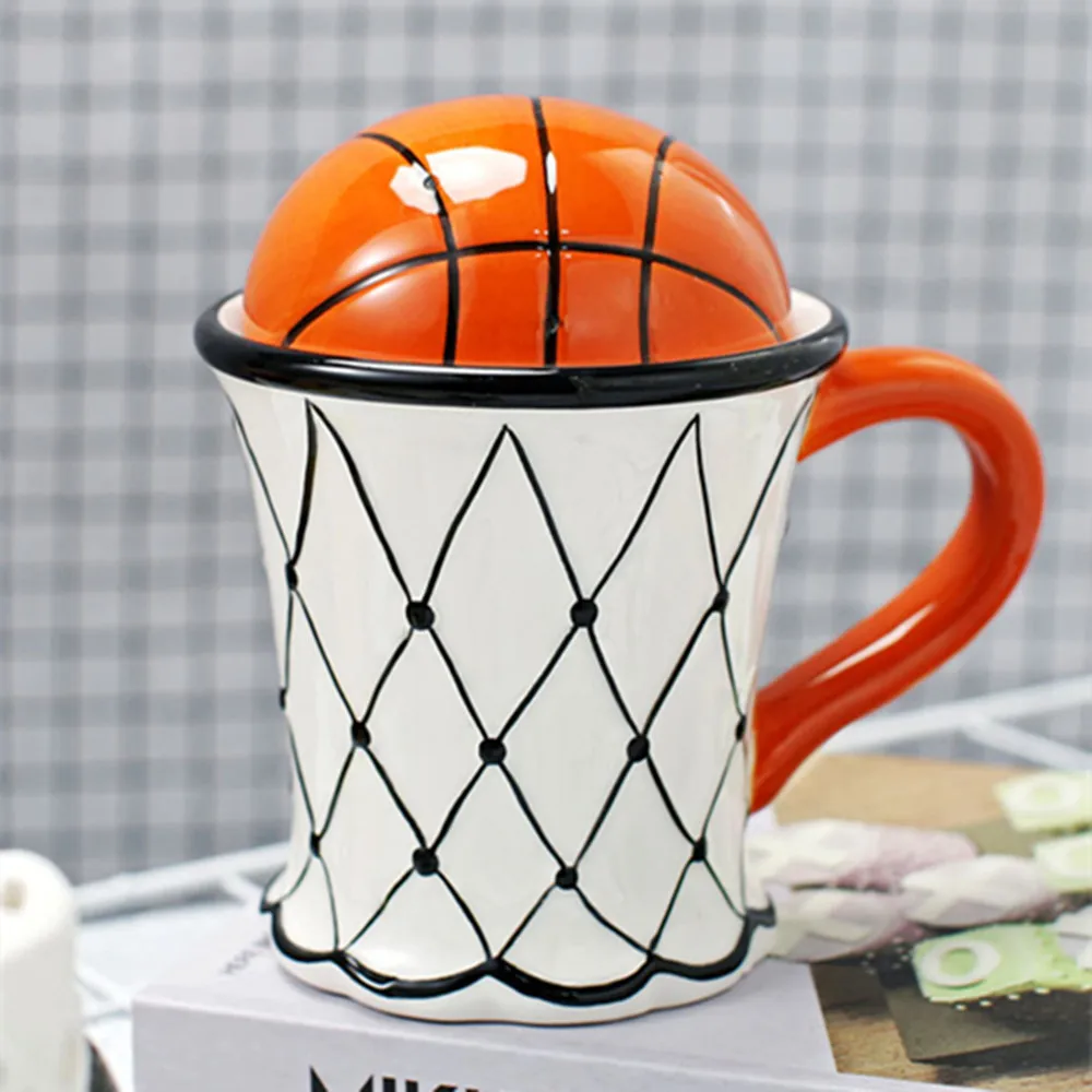 500 ml Tvorivé Magic Keramické Kávy Mlieko Hrnček Basketbal Športové Vzor Raňajky ovsené vločky Ice Cream Čaj Káva Hrnček S Vekom Darček 0