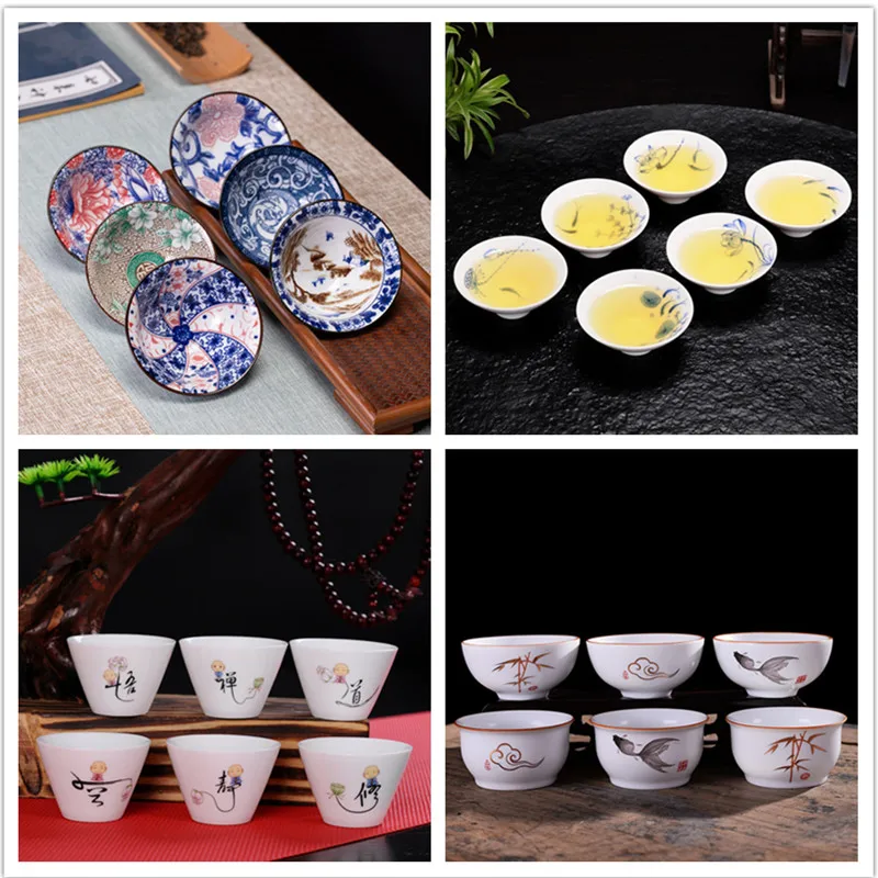 6pcs Keramické Drinkware Teaware Tradičné Čínske Kung Fu Čaj Nastaviť Teacup Záujme Poháre Master Pohár Čaju Misy Porcelánu 2