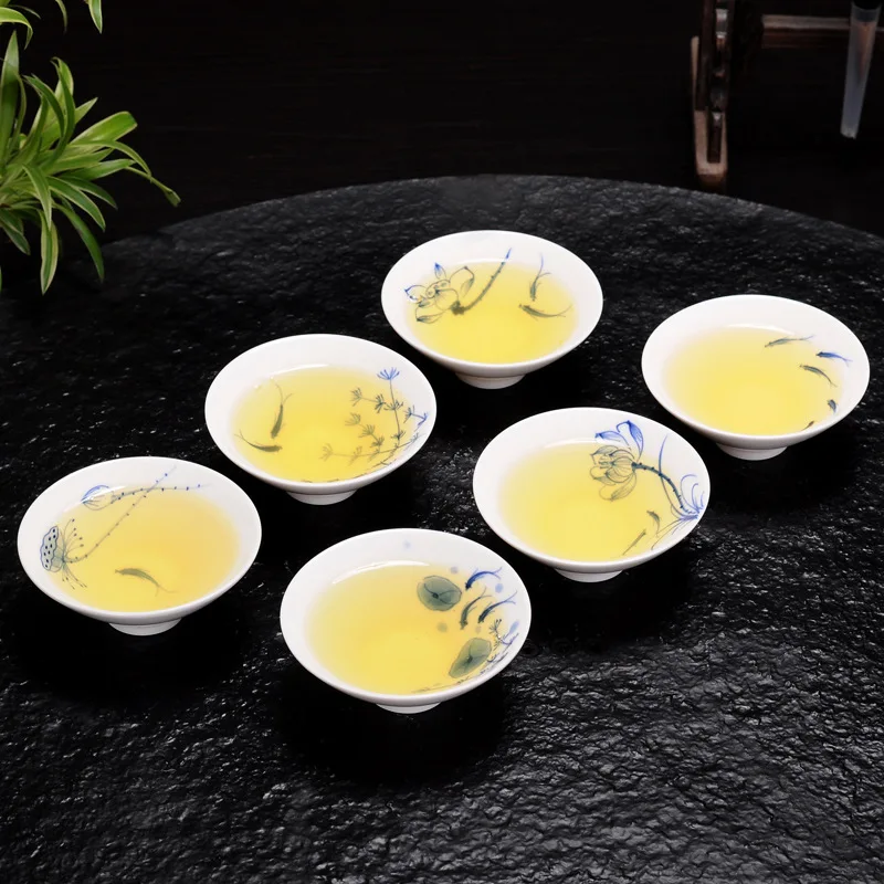 6pcs Keramické Drinkware Teaware Tradičné Čínske Kung Fu Čaj Nastaviť Teacup Záujme Poháre Master Pohár Čaju Misy Porcelánu 4