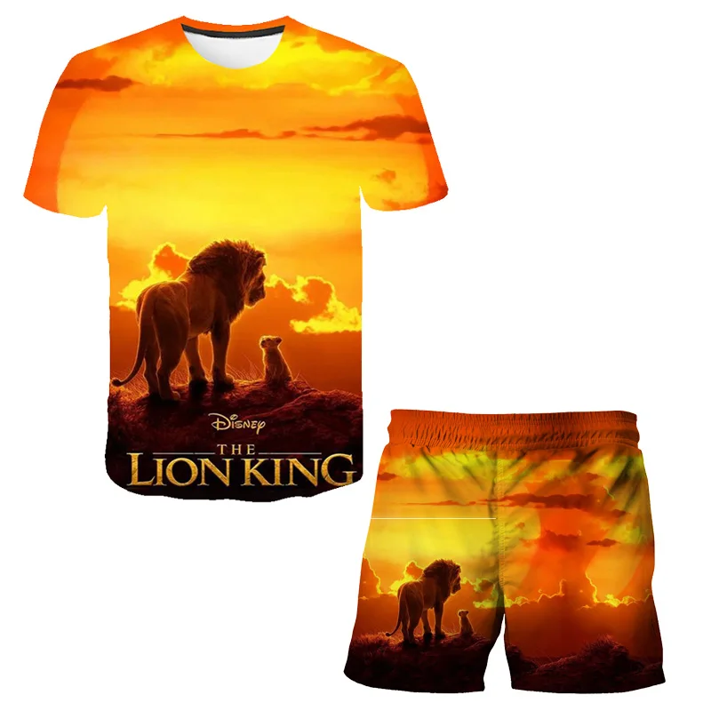 2021 Deti Šortky Nastaviť T-Shirts Nastaviť Lion King Chlapci Dievčatá Karikatúra Roztomilý Tee Vyhovovali Lete Krátky Rukáv Sady Detí Dieťa Oblečenie 1