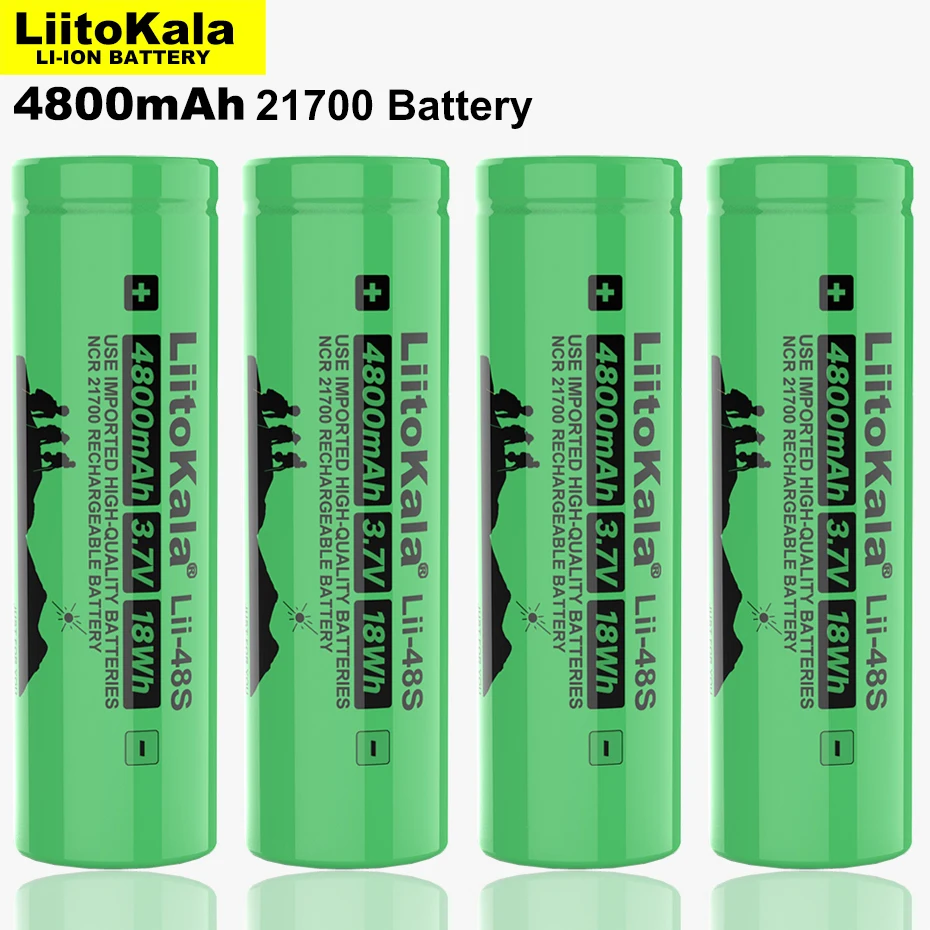 4PCS LiitoKala Lii-48S 3,7 V 4800mAh li-lon Nabíjateľná Batéria 9.6 Moc 2C Miera Vypúšťania Ternární Lítiové Batérie 1
