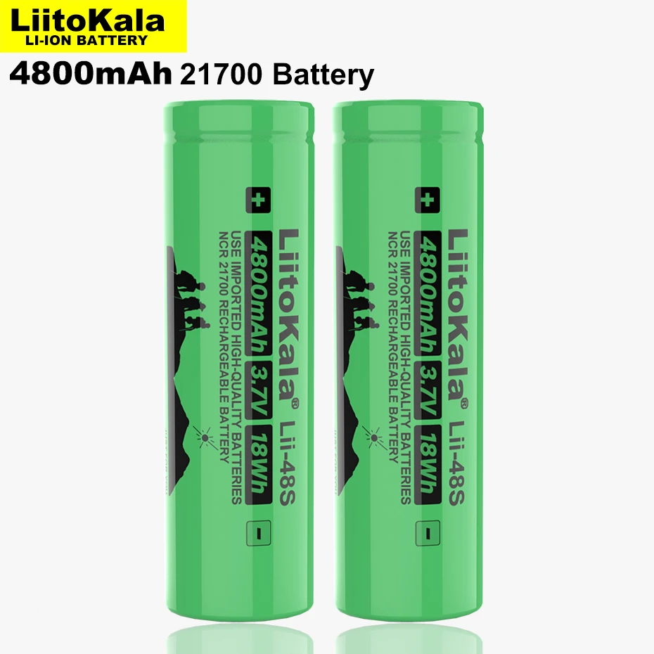 4PCS LiitoKala Lii-48S 3,7 V 4800mAh li-lon Nabíjateľná Batéria 9.6 Moc 2C Miera Vypúšťania Ternární Lítiové Batérie 2