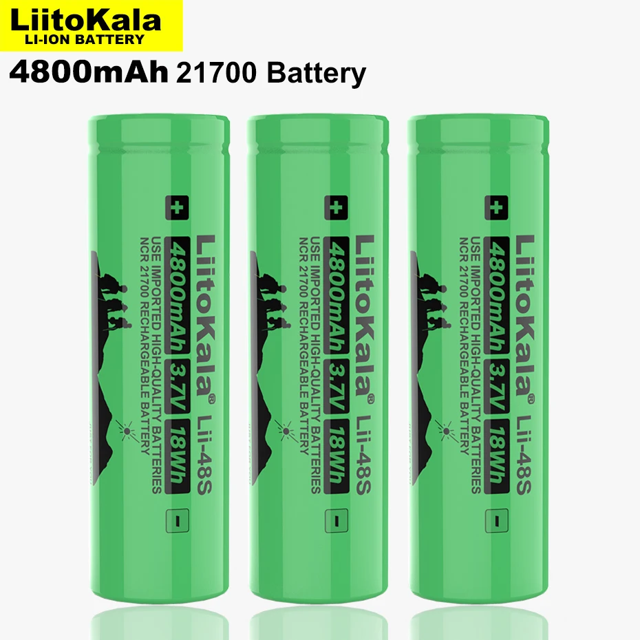 4PCS LiitoKala Lii-48S 3,7 V 4800mAh li-lon Nabíjateľná Batéria 9.6 Moc 2C Miera Vypúšťania Ternární Lítiové Batérie 3