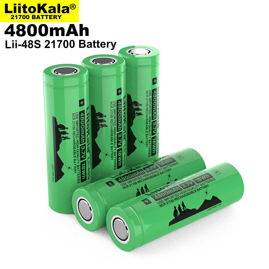 4PCS LiitoKala Lii-48S 3,7 V 4800mAh li-lon Nabíjateľná Batéria 9.6 Moc 2C Miera Vypúšťania Ternární Lítiové Batérie 4
