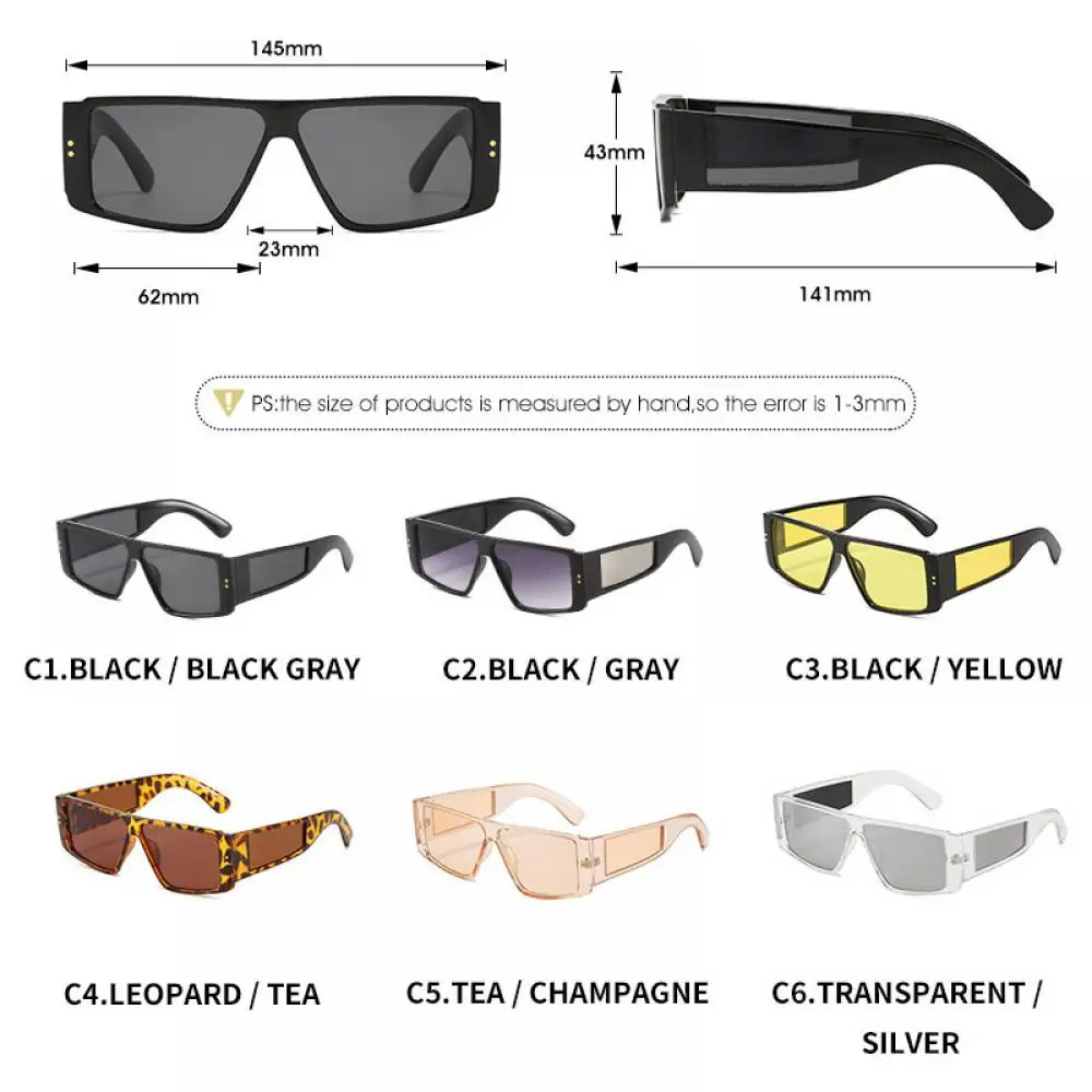 YAMEIZE Módne Retro slnečné Okuliare Ženy Muži Dizajn Značky Retro Obdĺžnik slnečné Okuliare Punk Flat Top Námestie Slnečné Okuliare UV Oculos 5