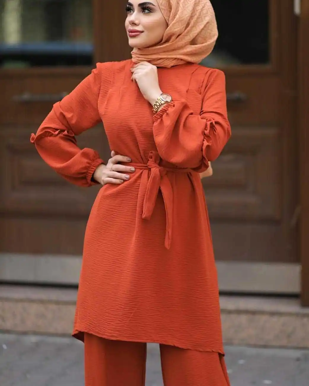 Wepbel Dlhé Topy, Blúzky, + Nohavice, Župan Islamci Ženy Oblečenie Moslimských Žien Vyhovovali Arabských Voľné Chudnutie Veľké Veľkosti Dlhý Rukáv 5