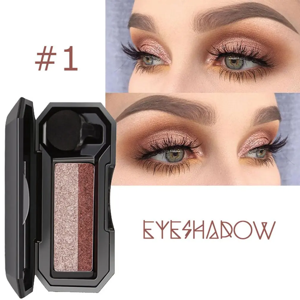 DNM Dvojité Farba Lenivý Eyeshadow s Zrkadlo Malé Huby Hlavu Eye Shadow Brush Ženy Nepremokavé Dve farebné Očné make-up Kozmetika 3