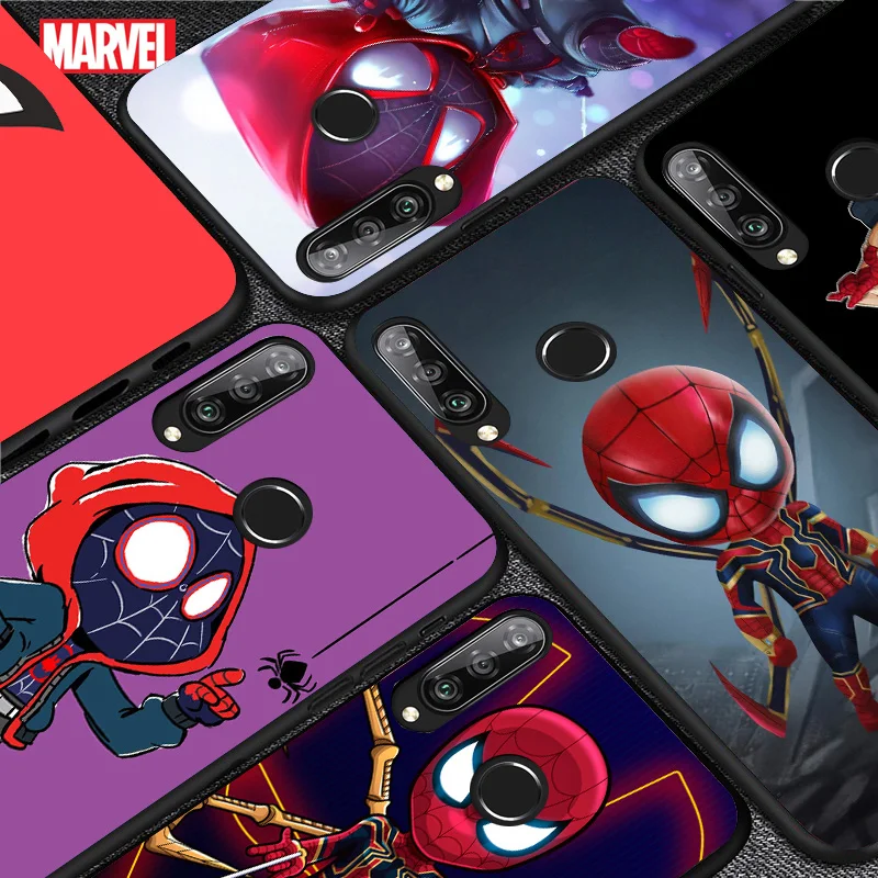 Marvel Anime Spiderman Pre Huawei Y5 6 7 8 9 Y5P Y6S Y6P Y7P Y7A Y8P Y8S Y9A Y9S 2018 2019 2020 Pro Prime Black Soft Telefón Prípade 3