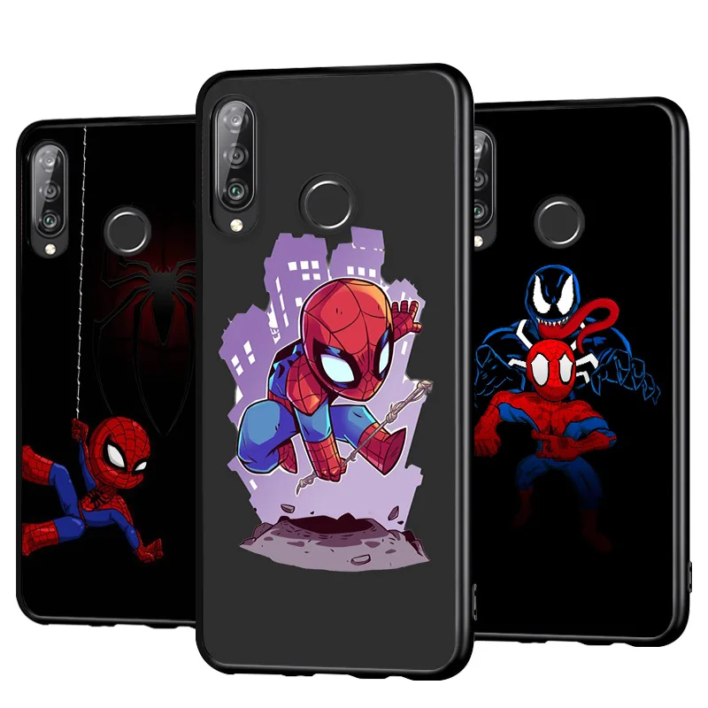 Marvel Anime Spiderman Pre Huawei Y5 6 7 8 9 Y5P Y6S Y6P Y7P Y7A Y8P Y8S Y9A Y9S 2018 2019 2020 Pro Prime Black Soft Telefón Prípade 5