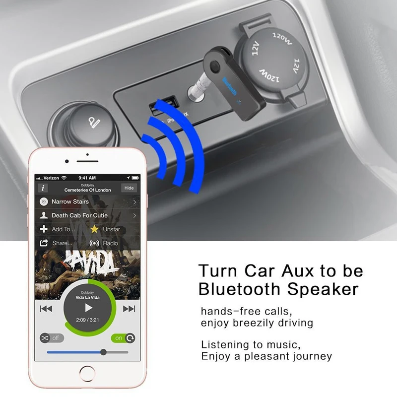 Auto Bluetooth 5.0 Audio Adaptér 3,5 mm AUX Prijímač Bezdrôtovej Car Audio Vysielač Connetor Pre MP3 Reproduktor, konektor pre Slúchadlá Volanie Zadarmo 4