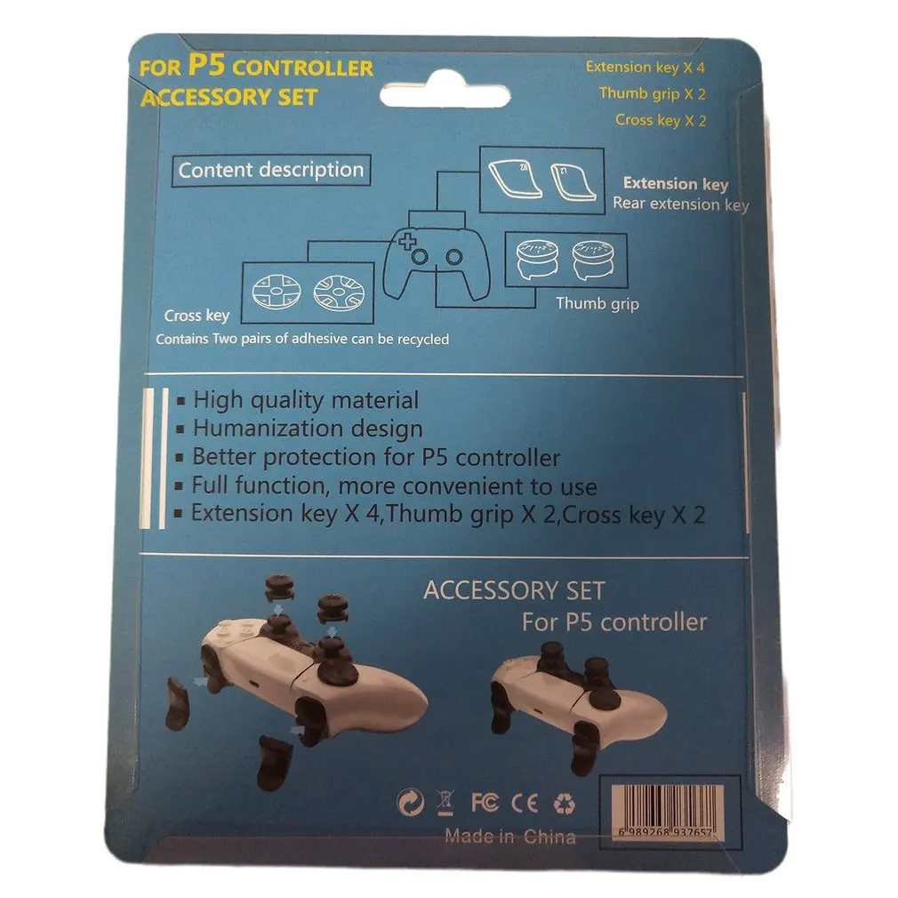 8 in1 Palec Stick Grip klávesa Caps Ovládač Kryt Pre PS5 L2 R2 Spustenie zariadenia Extender D-pad Tlačidlo Spp Pre Playstation 5 Gamepad 0