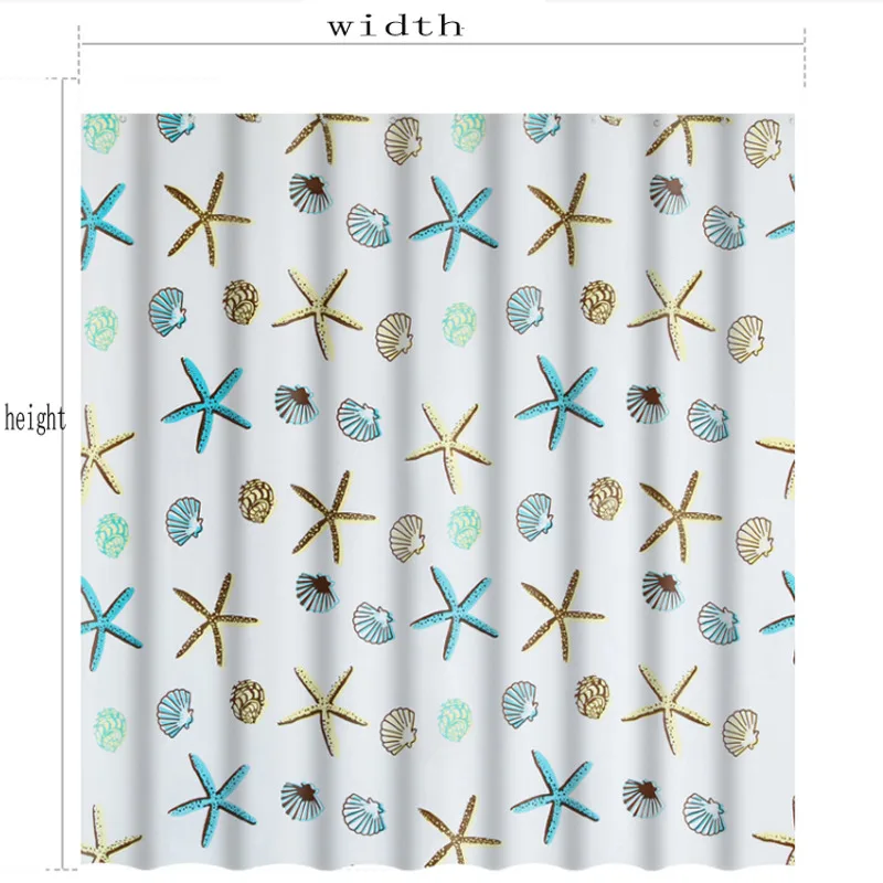 Nepremokavé Sprchový Záves Set s 12 Háčiky Vytlačené Hviezdice Kúpeľňa Záclony Polyester Textílie Vaňa Plesniam Dôkaz pre Home Decor 0