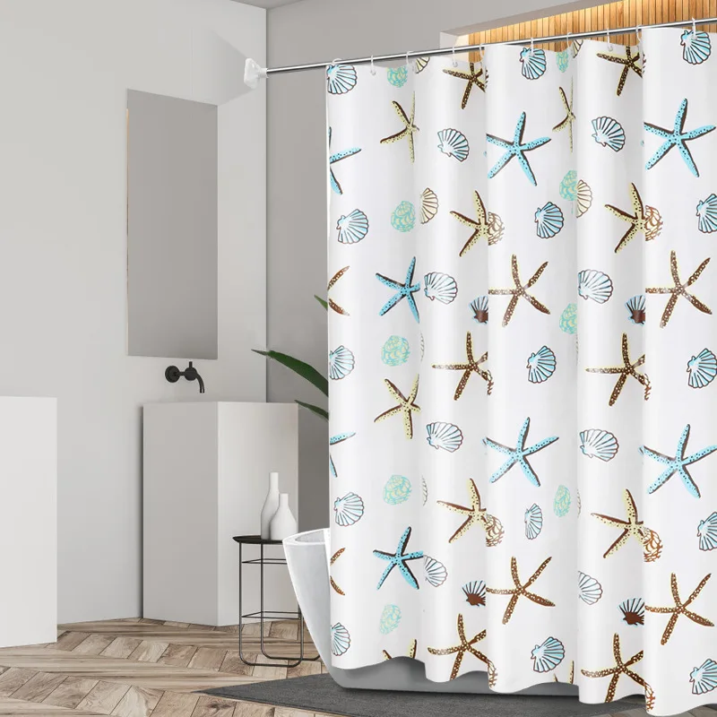 Nepremokavé Sprchový Záves Set s 12 Háčiky Vytlačené Hviezdice Kúpeľňa Záclony Polyester Textílie Vaňa Plesniam Dôkaz pre Home Decor 1