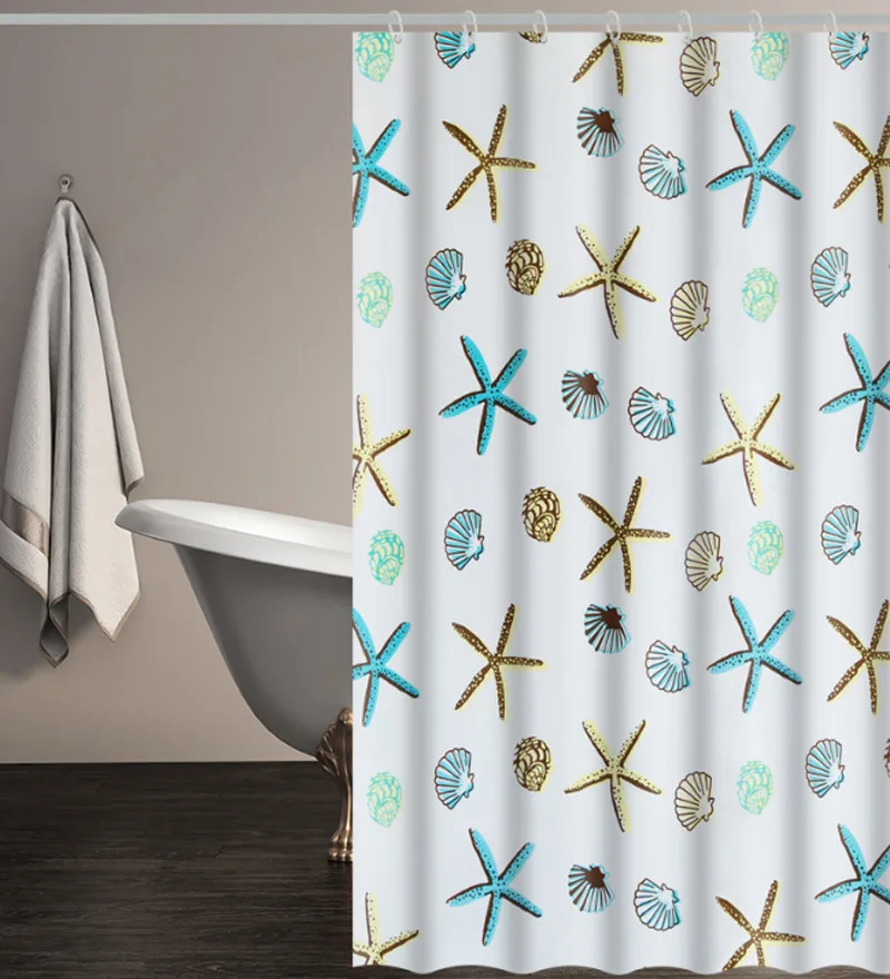 Nepremokavé Sprchový Záves Set s 12 Háčiky Vytlačené Hviezdice Kúpeľňa Záclony Polyester Textílie Vaňa Plesniam Dôkaz pre Home Decor 2