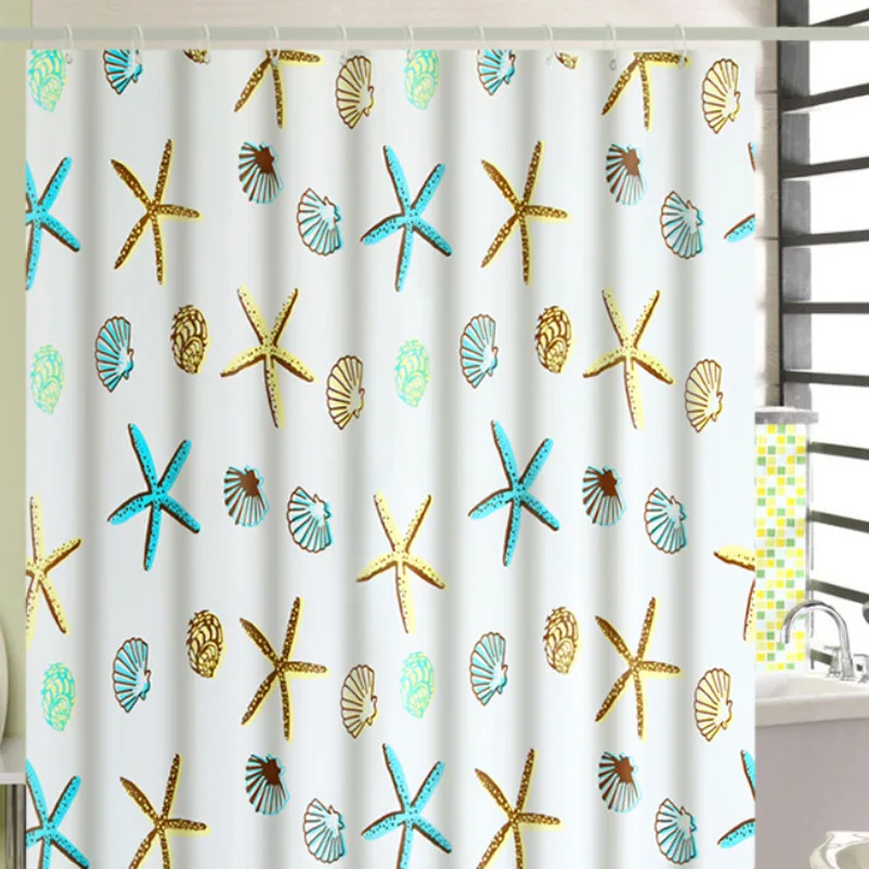 Nepremokavé Sprchový Záves Set s 12 Háčiky Vytlačené Hviezdice Kúpeľňa Záclony Polyester Textílie Vaňa Plesniam Dôkaz pre Home Decor 3