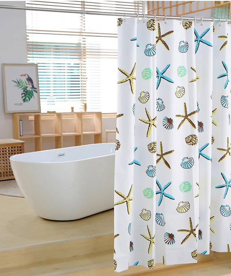 Nepremokavé Sprchový Záves Set s 12 Háčiky Vytlačené Hviezdice Kúpeľňa Záclony Polyester Textílie Vaňa Plesniam Dôkaz pre Home Decor 4