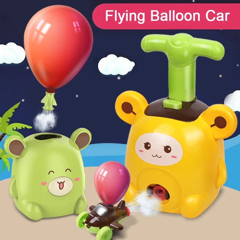 Zotrvačnosť Lietania Moc Balón Auto s Raketomet Cartoon Balón Vozidiel Vedy Experimen Hračky pre Deti, Chlapca, Batoľa 1