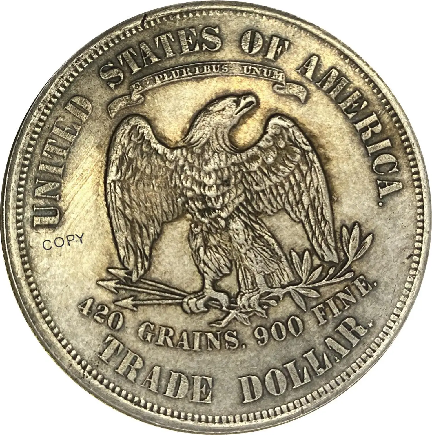 Spojené Štáty Americké 1879 1 Obchod Jeden Dolár NÁS V Boha veríme 420 Zŕn 900 Jemné Cupronickel Strieborné Pozlátené Kópiu Mince 0