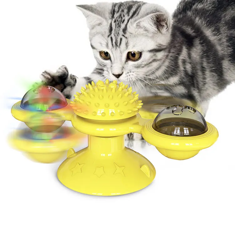 Cat Hračka veterný Mlyn Gramofónu Provokujúcej Interaktívnych hračiek pre mačky interaktívne s Catnip Mačka Škrabe Šteklenie Pet loptu hračky Mačka Dodávky 4